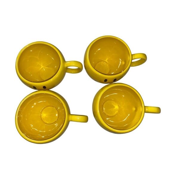 Set Of 4 Teleflora Smiley Face Mugs Planters Ice Cream Bowl Dishes Home Decor - Picture 2 of 12